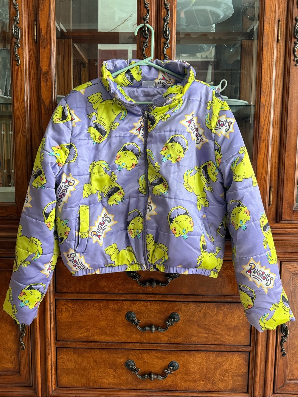 Nickelodeon Rugrats Reptar purple puffer jacket/ full zip